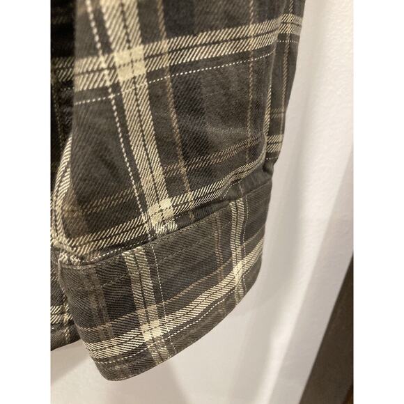 Vintage Y2K REI Shirt Men's Medium Gray Plaid Check Work Shirt - Picture 7 of 12